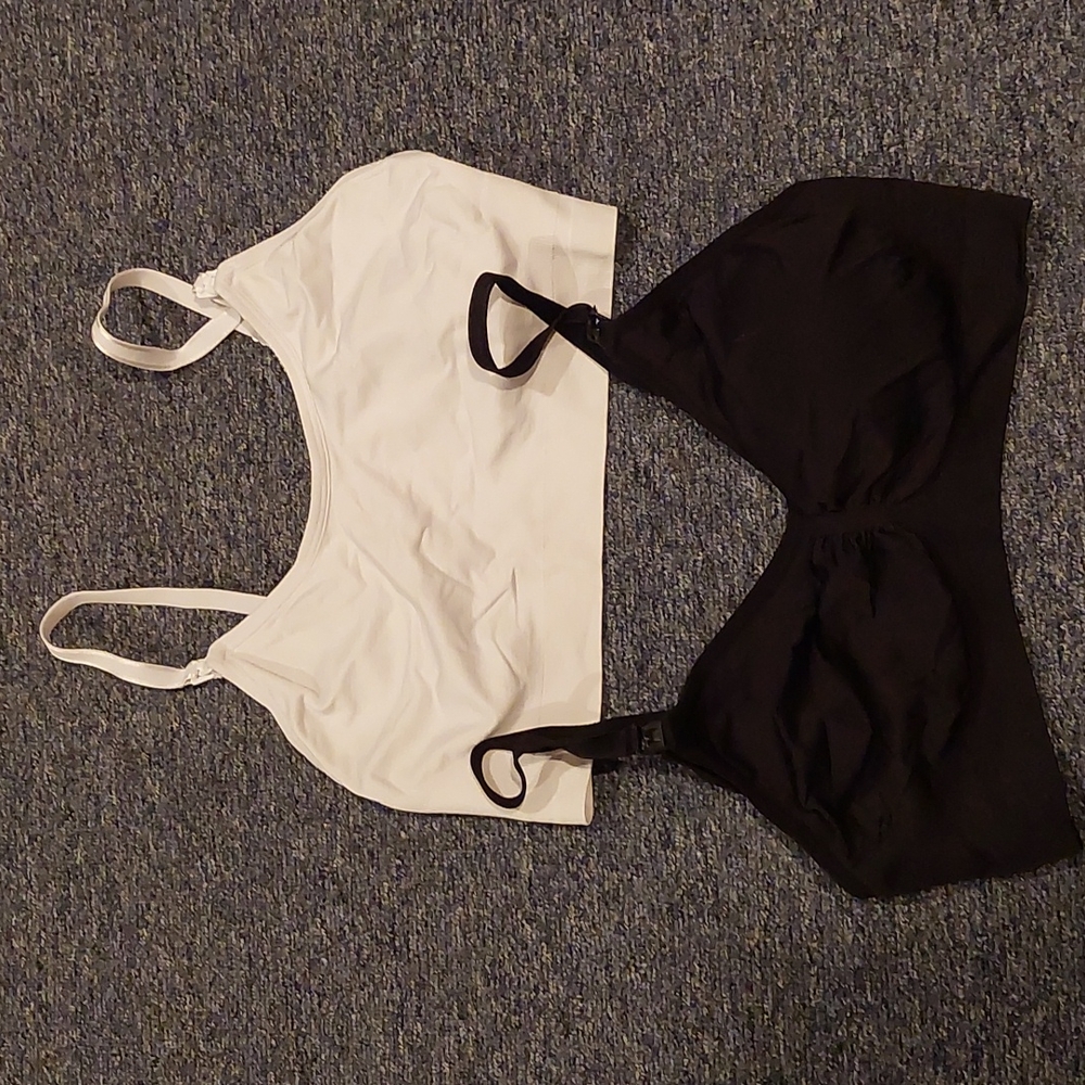 Motherhood maternity breastfeeding pumping bras clips size large used